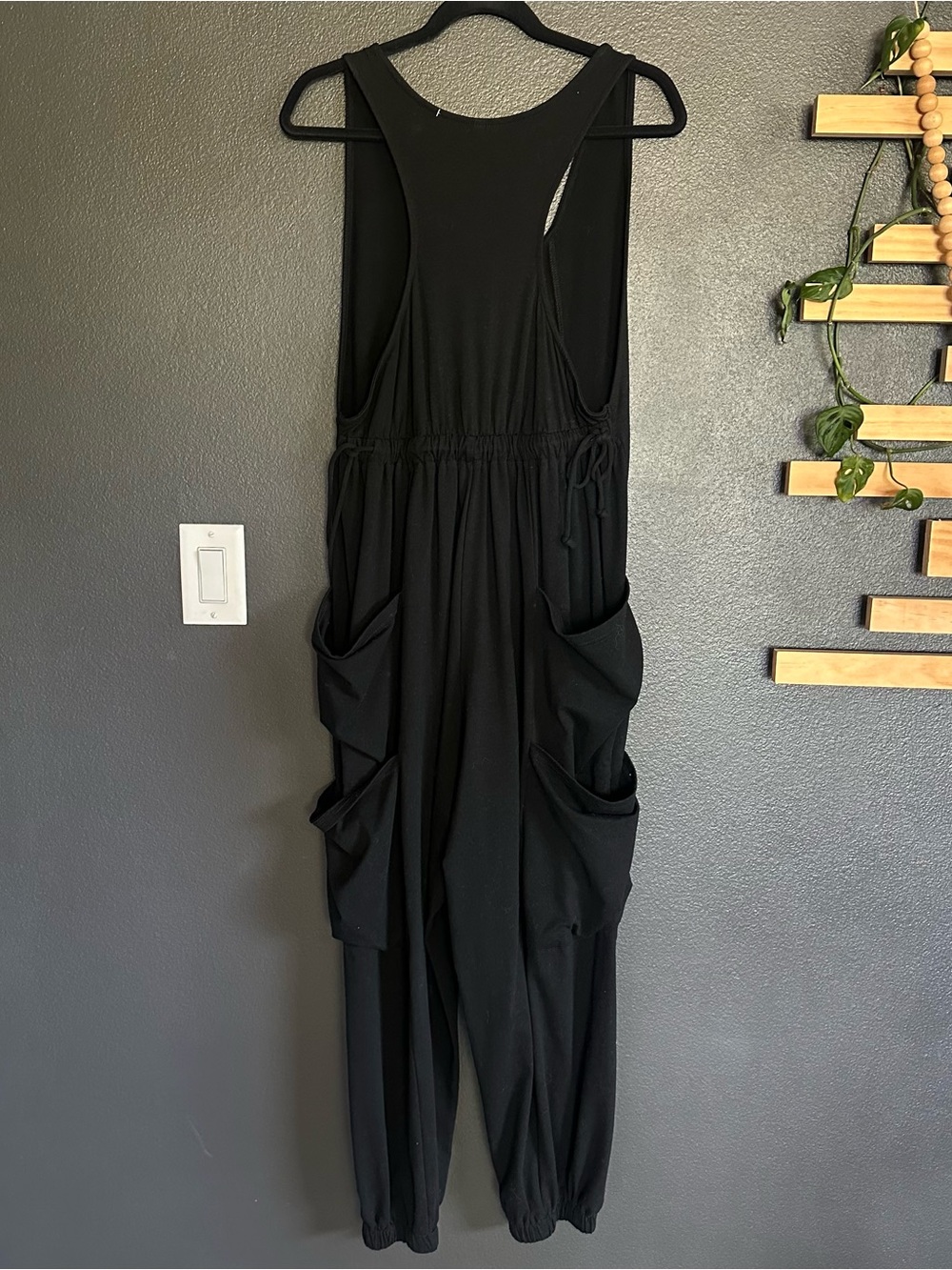 Free People Inspired Black Oversized Harem Jumpsuit Romper Medium - Picture 3 of 5